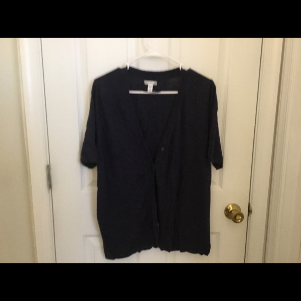 Blue Short Sleeve Cardigan